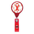 Red Ribbon Jumbo Retractable Badge Reel (Pre-Decorated)